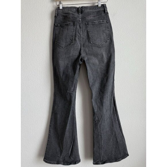 Free People Robin CRVY High Rise Flare Jeans Gray Black Wash Womens Size 28 Boho - Picture 6 of 11